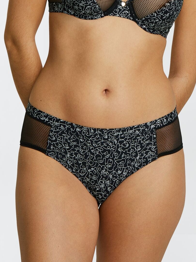 Cuecas de tule 'Billet doux' - PRETO