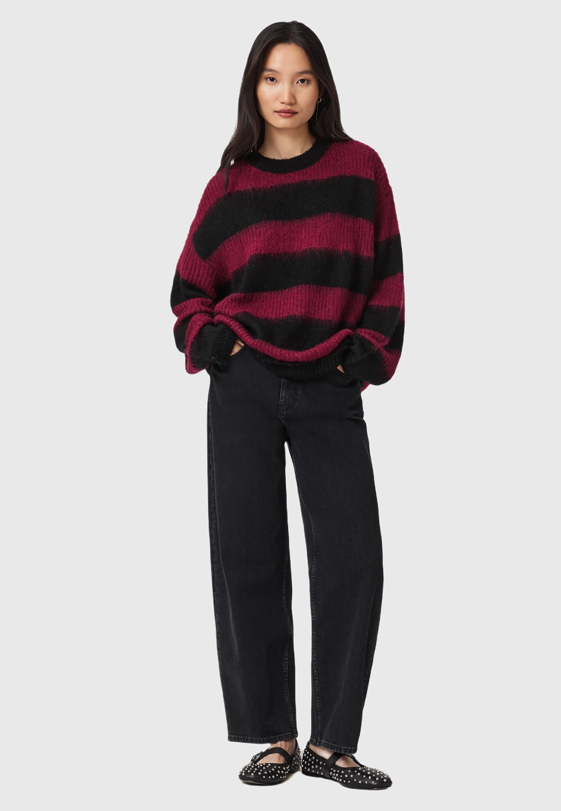AllSaints ONYX - Džemper - crno/crveni