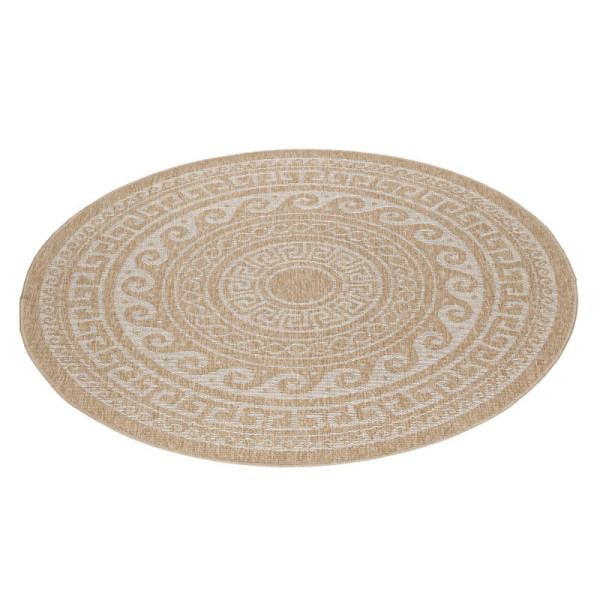 Dywan sznurkowy Comilla ornament beż 120 cm x 120 cm koło