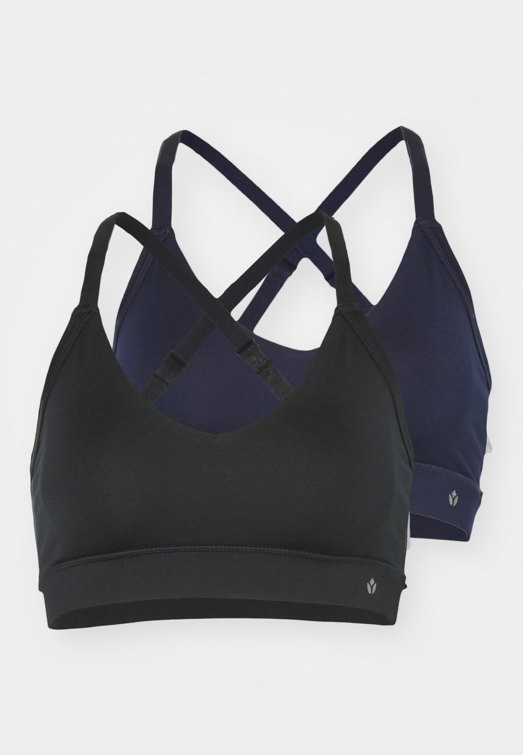 Even&Odd active ESSENTIAL 2-PACK SPORTBH MET MEDIUM ONDERSTEUNING EN VERSTELBARE KRUISBANDEN - Sportbeha met medium ondersteuning - zwart/donkerblauw