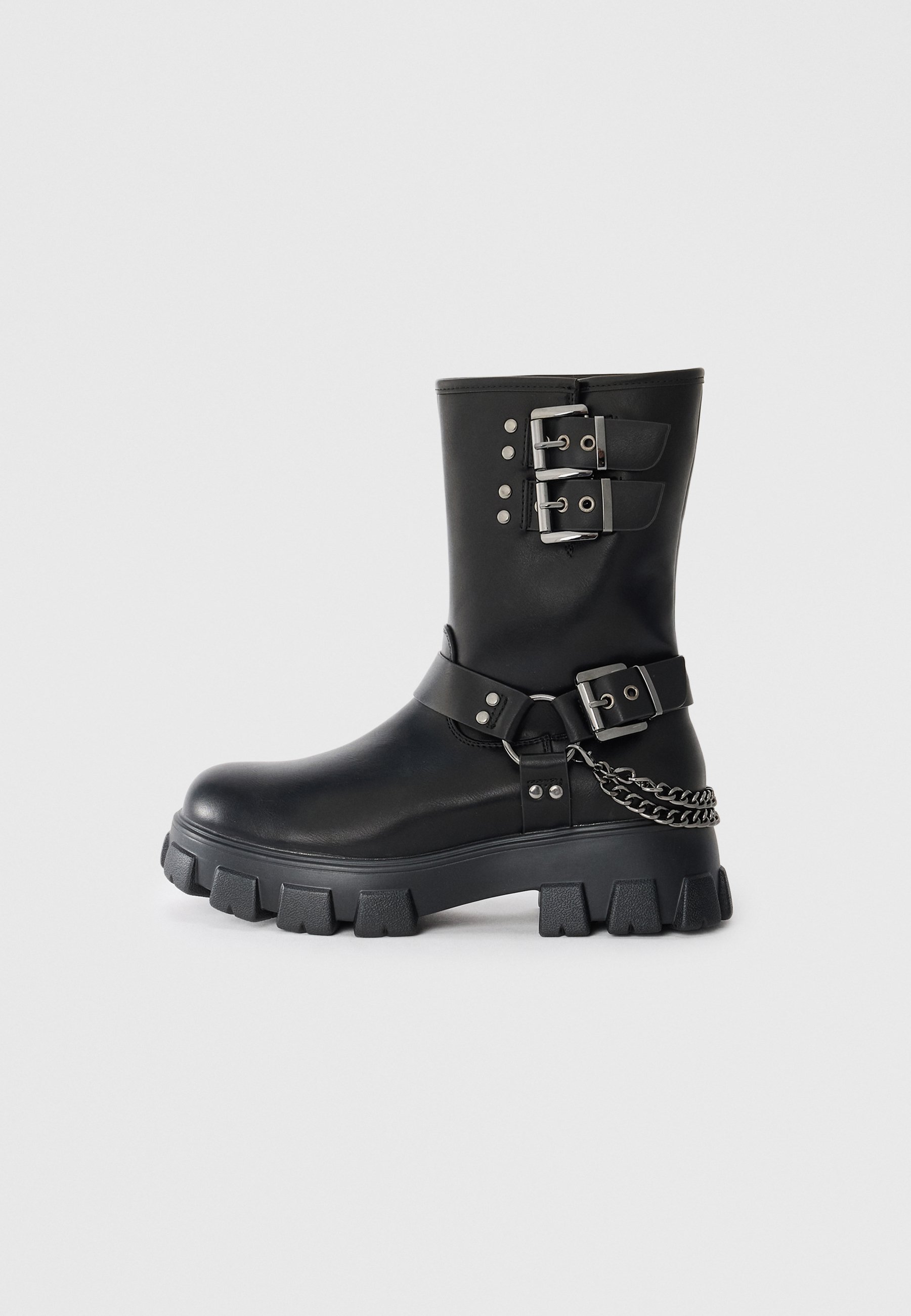 YOURTURN UNISEX - Botki kowbojskie/motocyklowe - czarne
