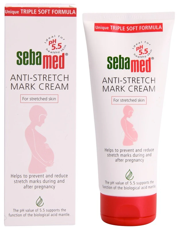 creme antiestrias Sebamed é um creme corporal que reduz as estrias existentes e previne o aparecimento de novas.