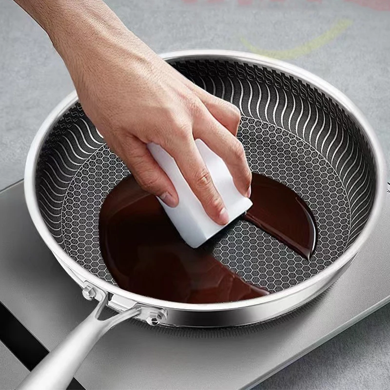 Poêle à frire en acier inoxydable 316, wok, poêle à steak, casserole, compatible induction et gaz, ustensiles de cuisine universels, antiadhésif