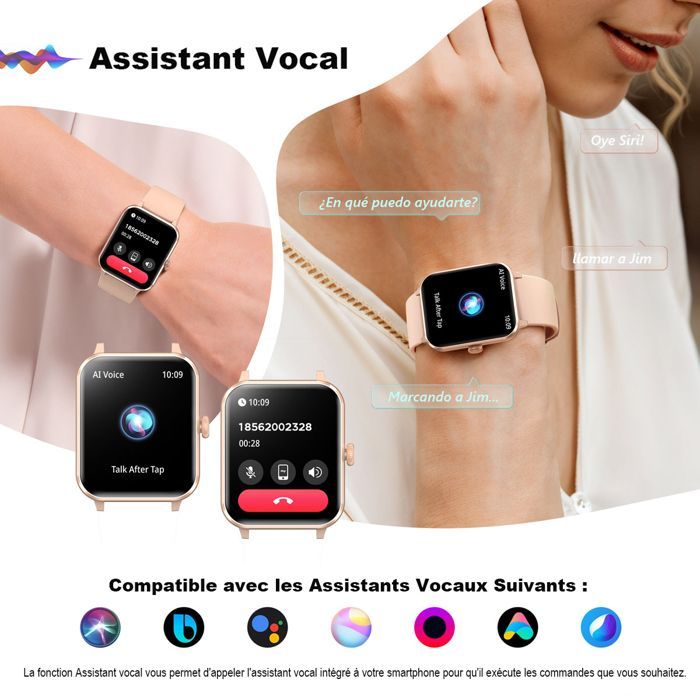 Smartwatch da donna con schermo HD da 1,85