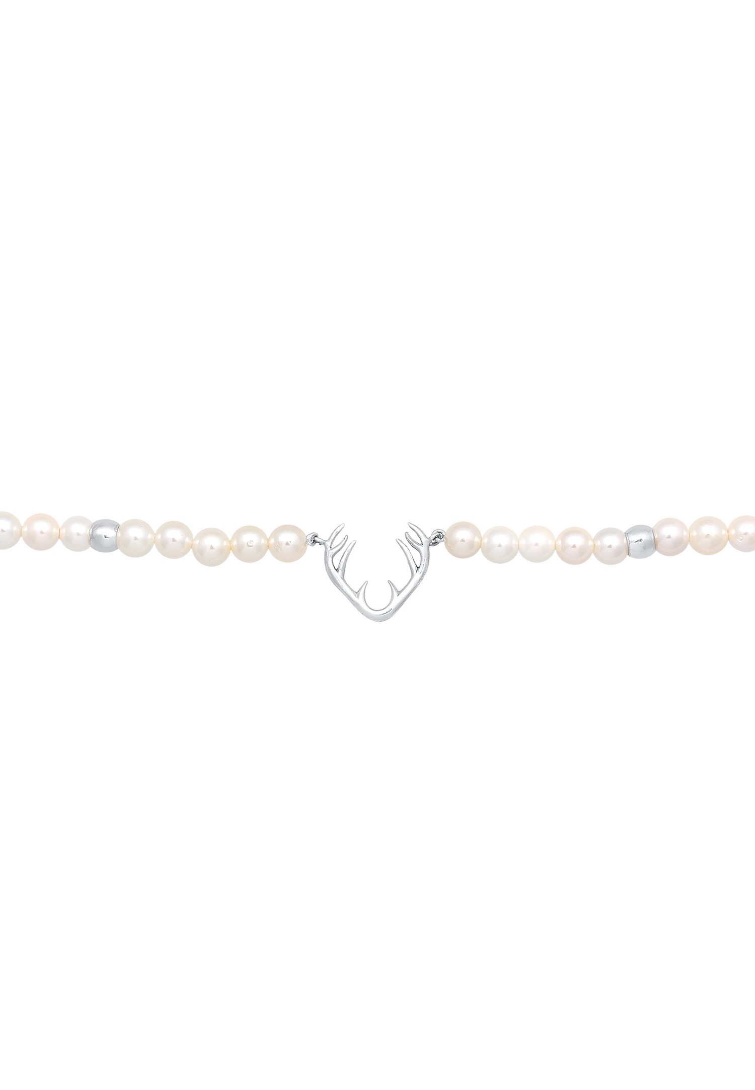 Elli Femmes choker bois de cerf avec perles de coquillage en argent sterling 925