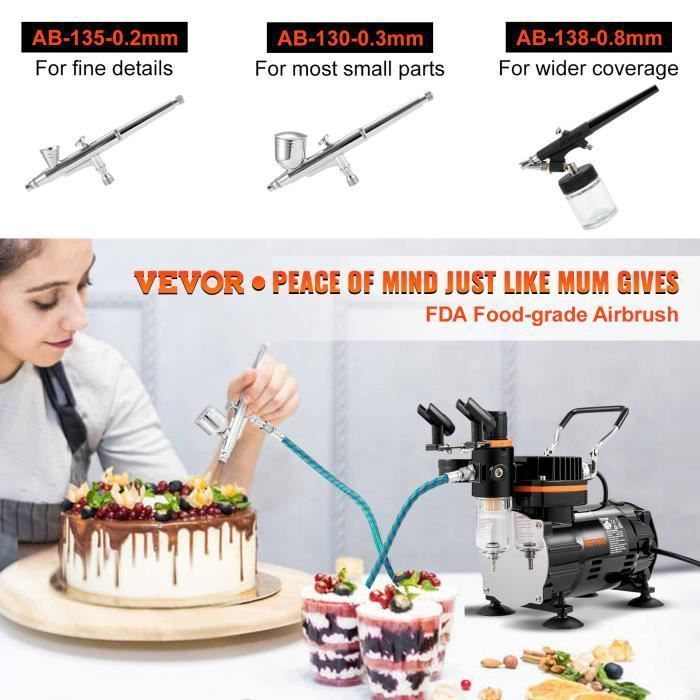 Airbrush Compressor - VEVOR - Complete Dual Action Airbrush Kit for Nails and Tattoos