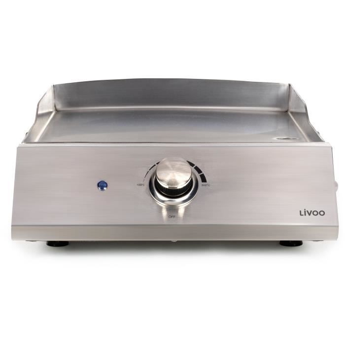 Piastra elettrica in acciaio inox - LIVOO - DOC292 - 2800W - Piastra in acciaio inox rimovibile - Termostato regolabile