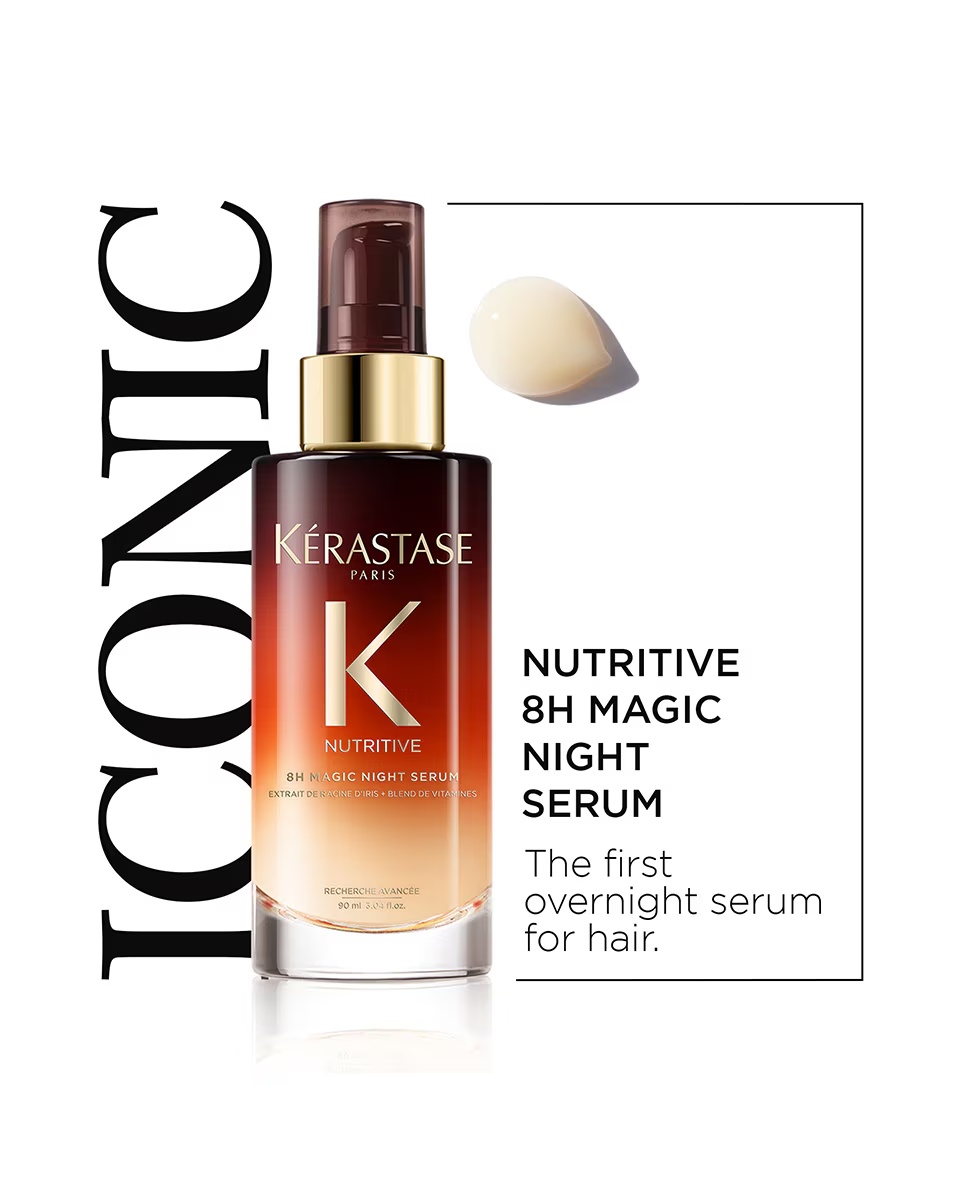 KÉRASTASE Nutritive 8h Magic Night Serum, хранљиви, обнављајући ноћни серум без испирања за суву косу