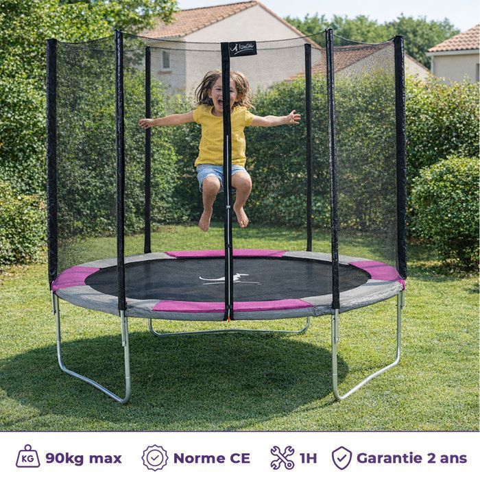 KANGUI Trampoline - RALLI Ø 300-305 cm – Child – Ladder, Cover & Anchoring Kit – CE & NF EN 71-14 Certified