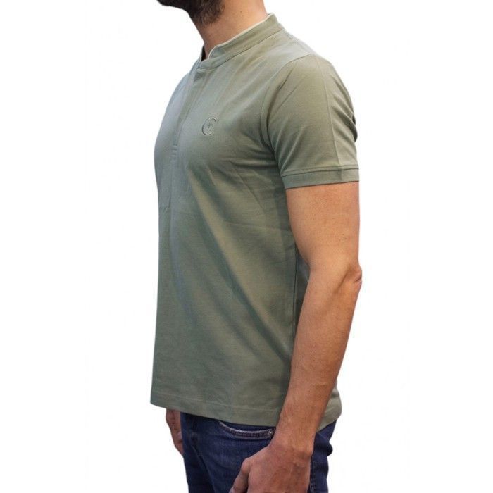 Cerruti 1881 Short-sleeved mandarin collar polo shirt New Firenza Jade Green Men