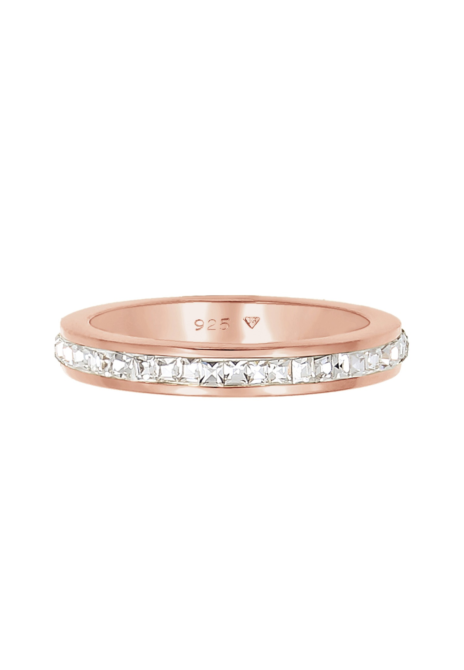 Elli PREMIUM Elli - Basic Classique Cristaux Bague Femme - (925/1000) Argent