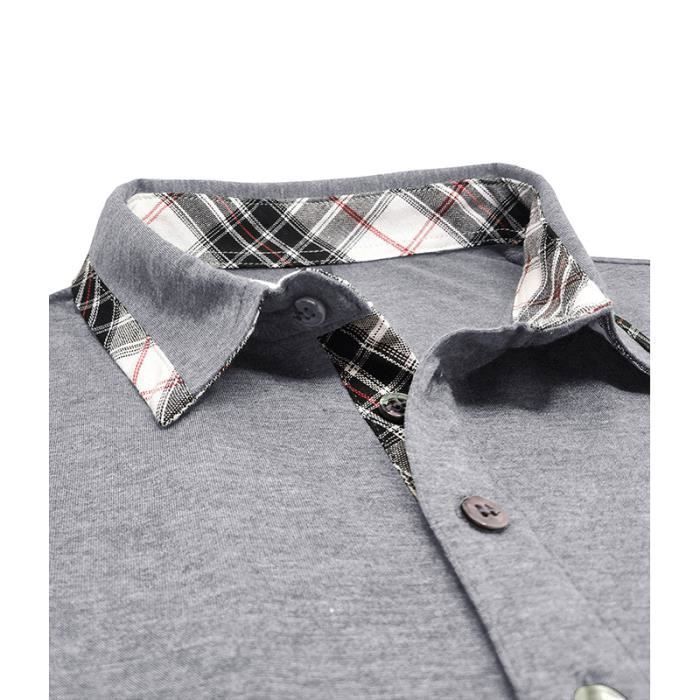 Polo da uomo INSFITY - Maniche corte - Grigio chiaro - Traspirante - Vestibilità slim