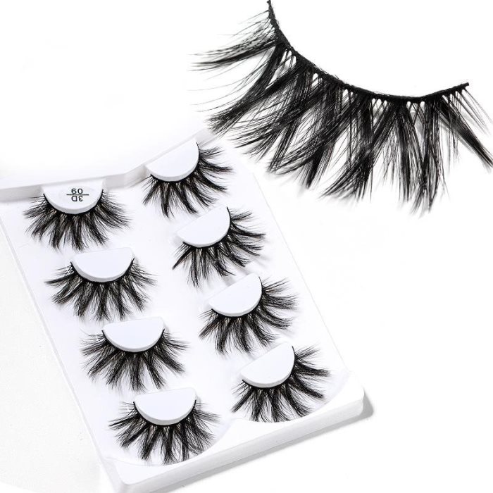 paires de faux cils 3D en vison, effet cheveux fins et duveteux, maquillage fait main, faux cils