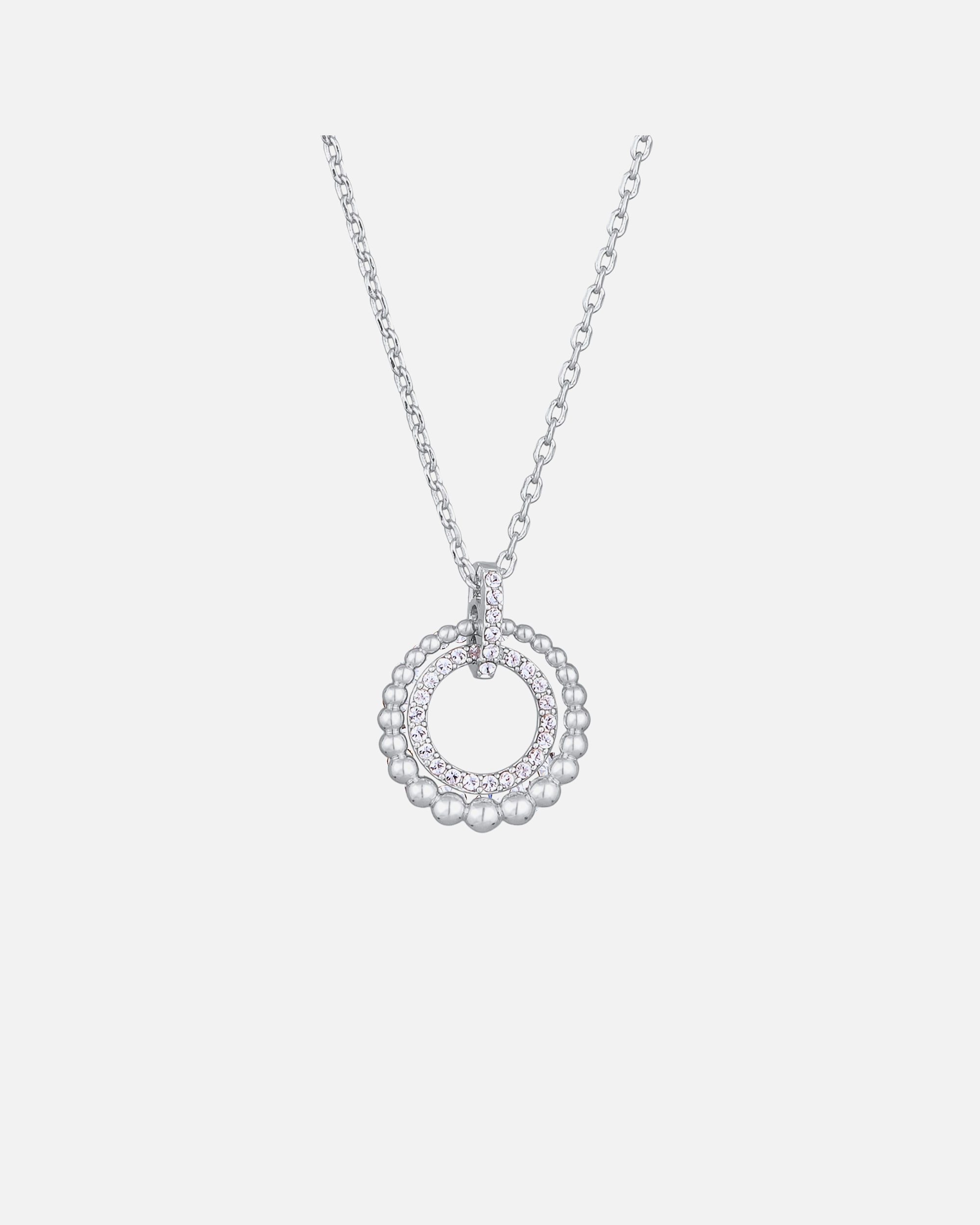 Elli Femmes Pendentif Cercle Anneaux Élégant Boule Couleur Argent avec Cristaux
