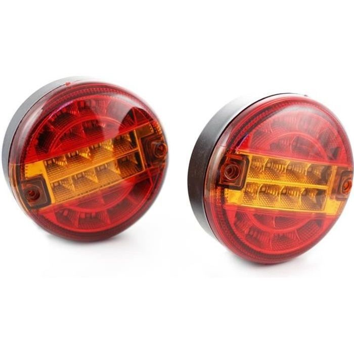 2 luces traseras LED universales de 12 V con casquillo E24 para camión, caravana, remolque, volquete, furgoneta, autobús o autocaravana.