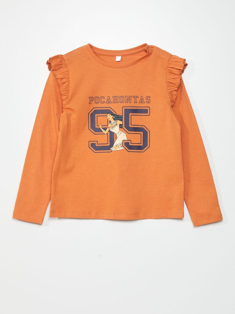 Disney T-shirt met lange mouwen en ruches - WIT
