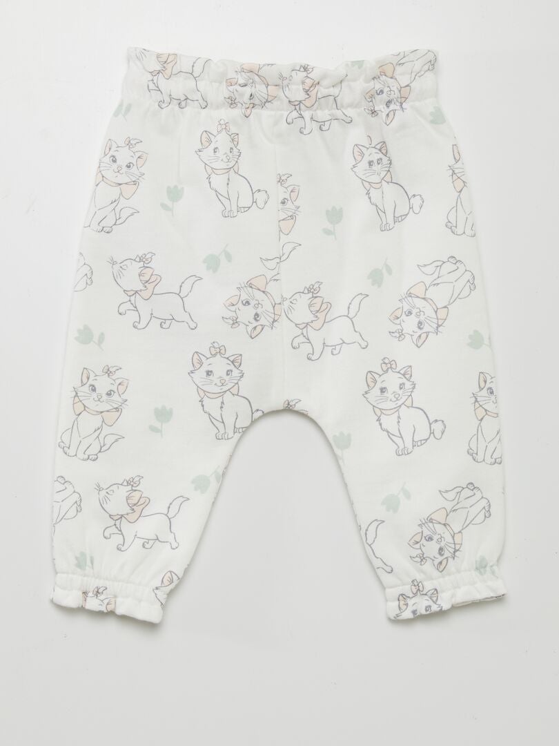 Broek met 'Minou'-print over de hele broek - WIT