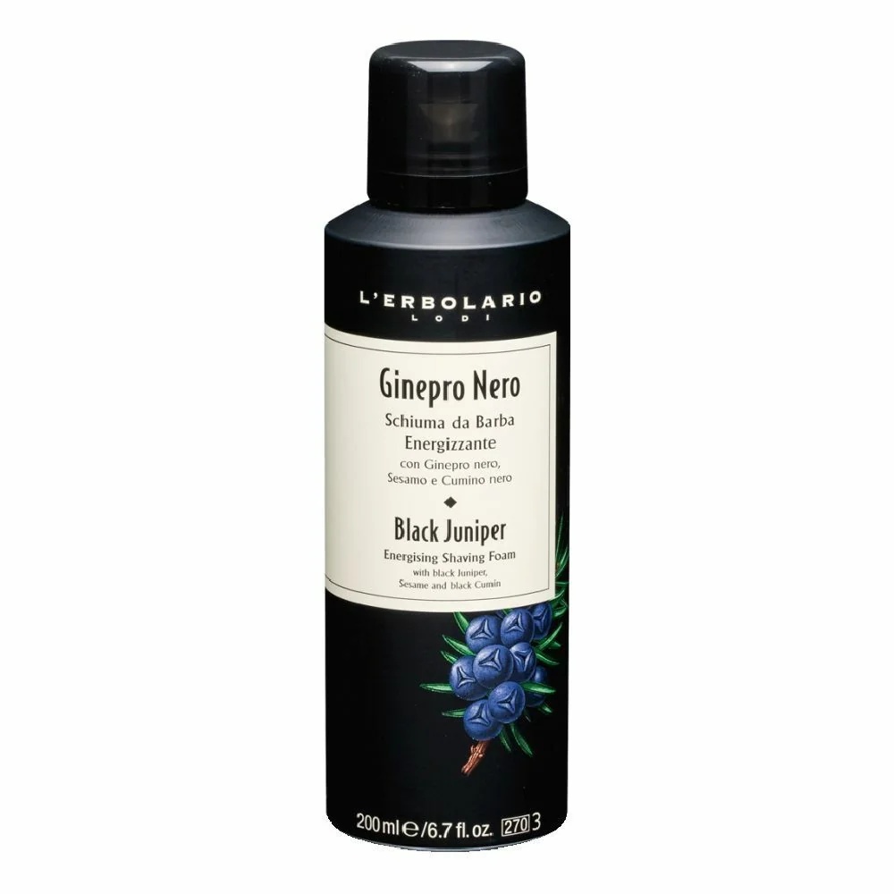 L'ERBOLARIO Scheerschuim met zwarte jeneverbes 200 ml Energiegevend
