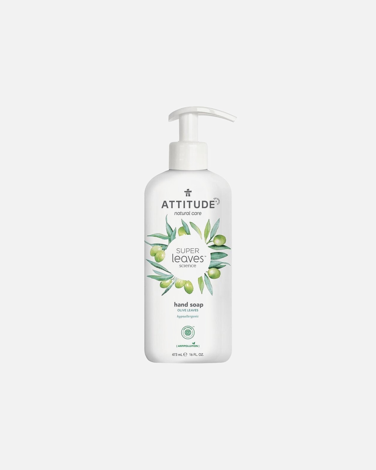 Attitude Hand Soap Super Leaves Science Naturlig Handtvål – Olivblad – 473 ml