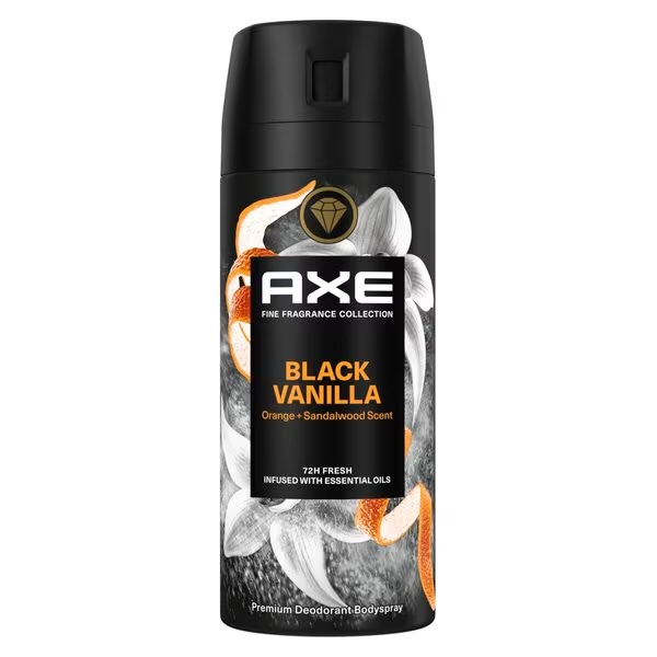 „Axe Fine Fragrance“ juodosios vanilės dezodorantas kūnui, 150 ml