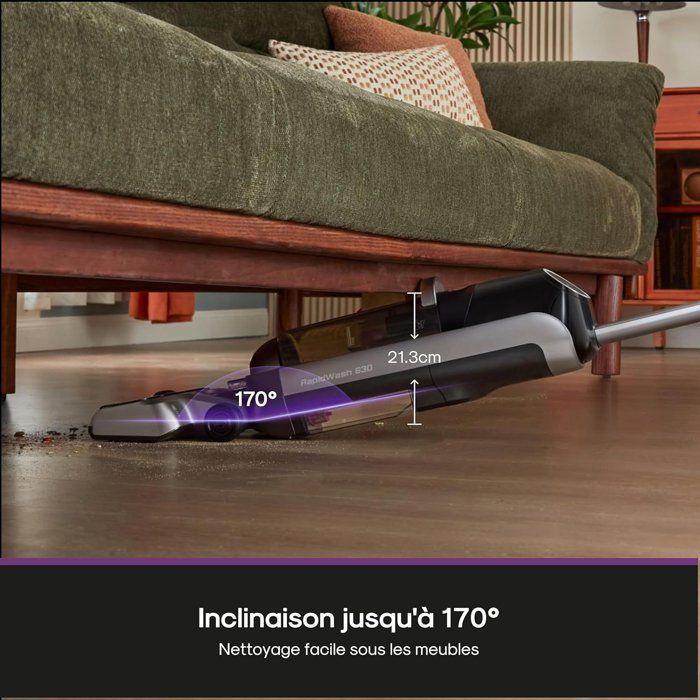 Aspirador de pó e água sem fio EUREKA RapidWash NEW630 - Inclinação de 170° - Secagem com ar quente a 60° - Antiemaranhamento