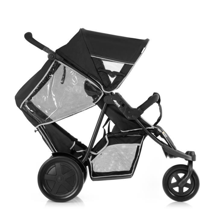 HAUCK Freerider 3-Rad-Doppelkinderwagen - Schwarz