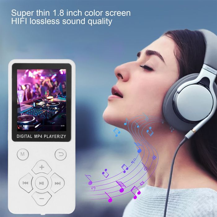 Leitor de MP4 - SHIPENOPHY - Tela colorida de 1,8 polegadas - Bluetooth 5.0 - 32 GB - Recarregável via USB