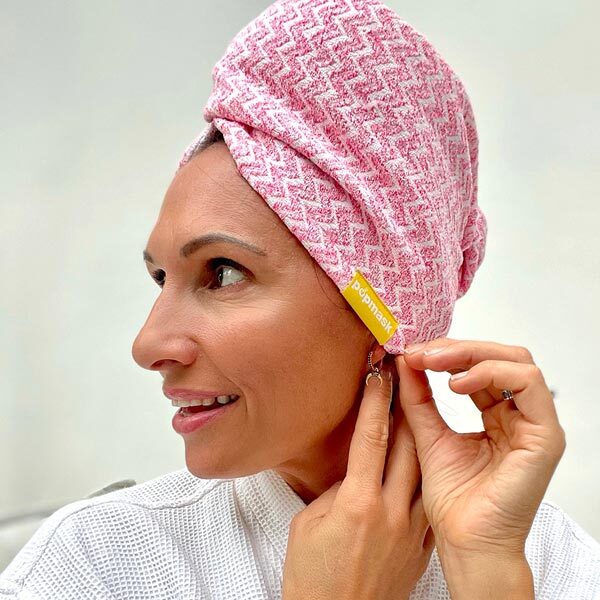 Popmask mikrofiber hårturban - rosa