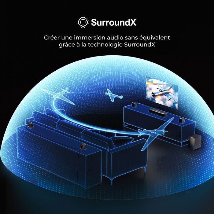 ULTIMEA 7.1 Barre de Son Dolby Atmos, 7.1 système de son surround, Contrôle des applications