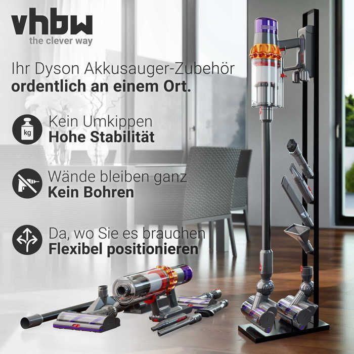 Supporto per aspirapolvere vhbw compatibile con l'aspirapolvere portatile senza fili Dyson V12 Detect Slim Absolute, grigio scuro