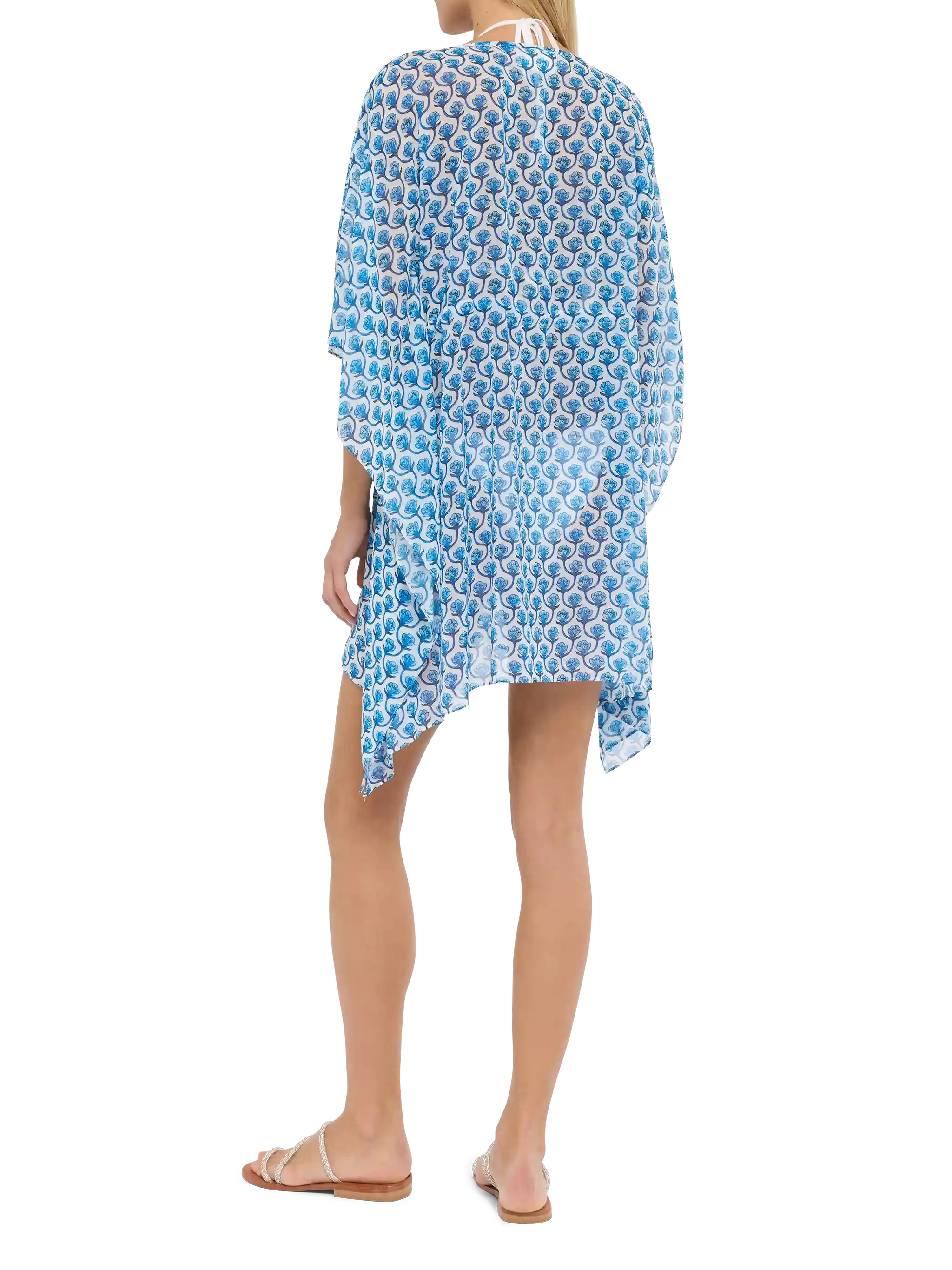Iria kaftan van katoenzijde met bloemenprint.