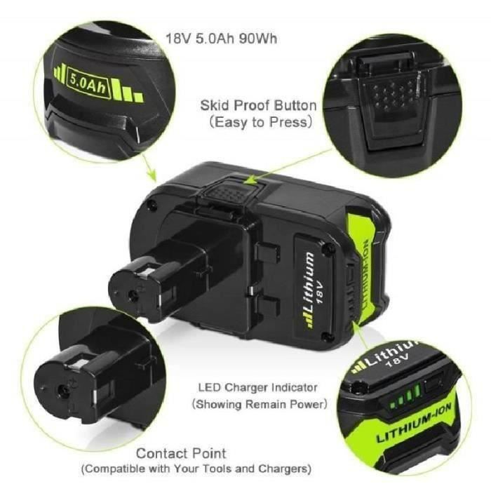 Battery - P108 - 18V - 5Ah - 2-pack compatible with Ryobi ONE+
