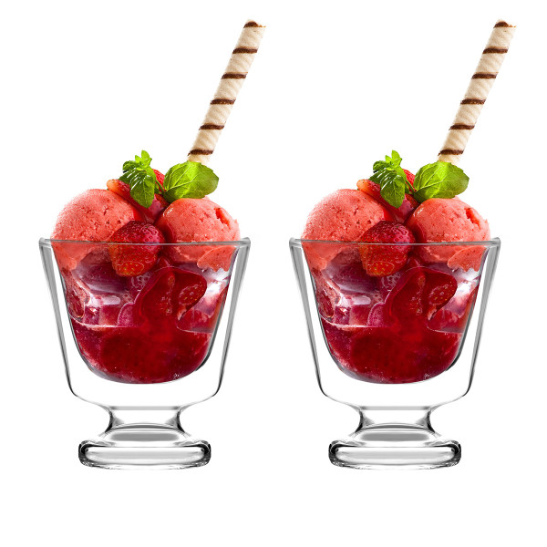 Dwa pucharki do deserów lodów z podwójną ścianką 250 ml Soho