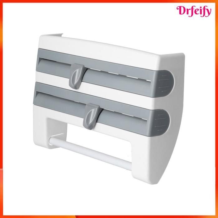 Support de film étirable - AKOZON - Support mural multi-usage - ABS - 2 cutters - Pour rouleaux