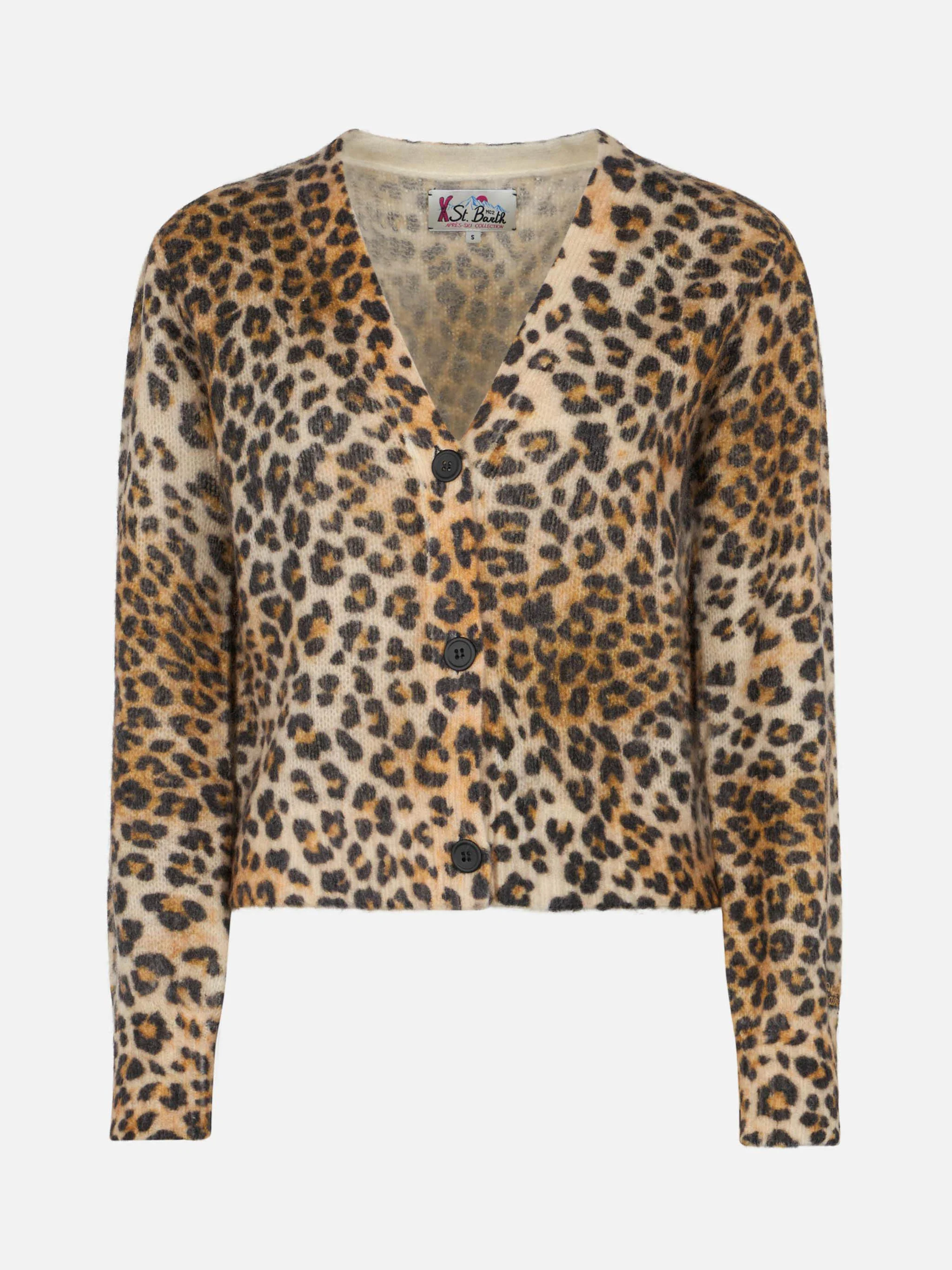 Lyza damesvest met zandkleurige luipaardprint