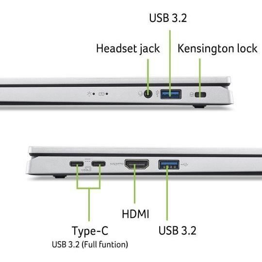 ACER Aspire Go 15 Laptop: Win 11 - 15.6'' FHD - Intel Core 3 N355 - 8GB RAM - 512GB SSD