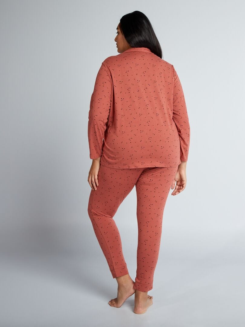 Conjunto de pijama de malha - 2 peças - VERMELHO