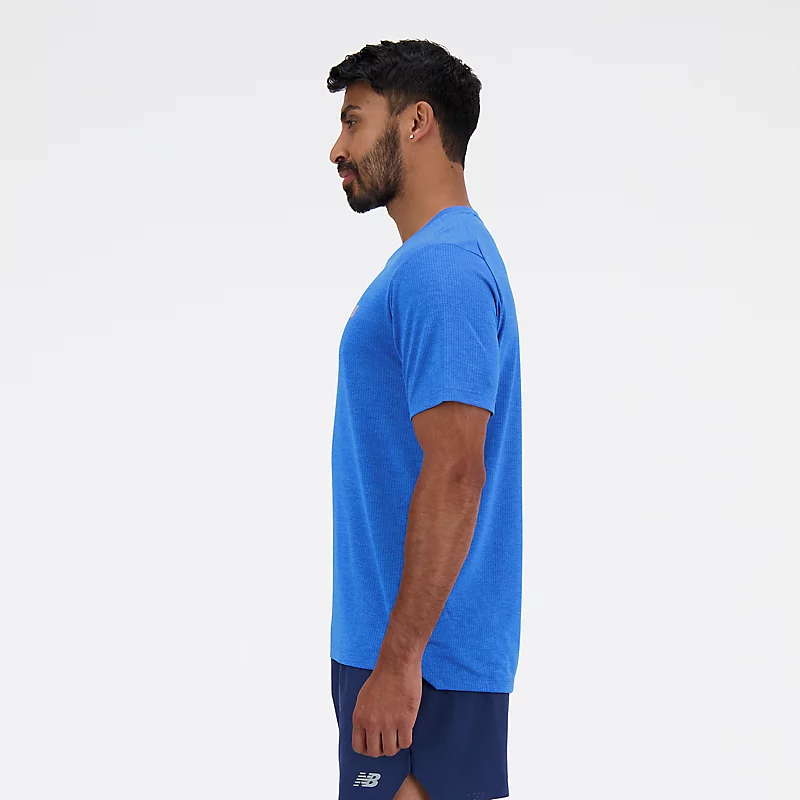 Camiseta esportiva masculina - AZUL OASIS MESCLA