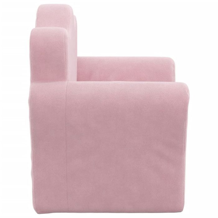 Soft pink plush children's sofa