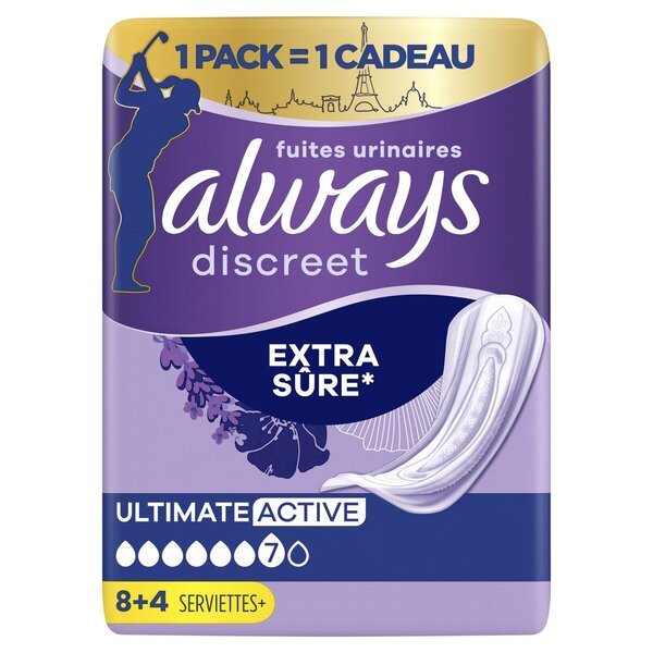 „Always Discreet Ultimate“ šlapimo nelaikymo įklotai<br>Medicinos prietaisas – 12 vnt.