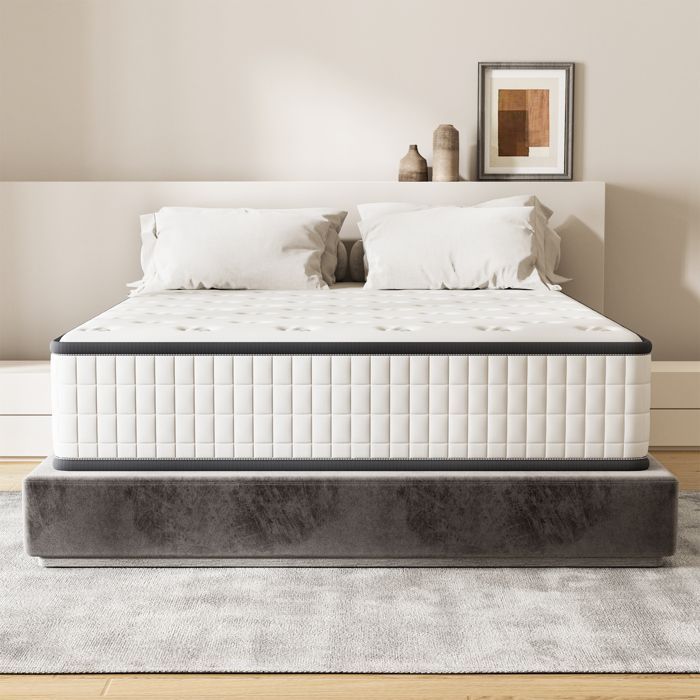 Colchón de 90x190cm, juego de cama completo, 16cm de grosor + Edredón de tela transpirable + Sábana + Funda de almohada, STANOW