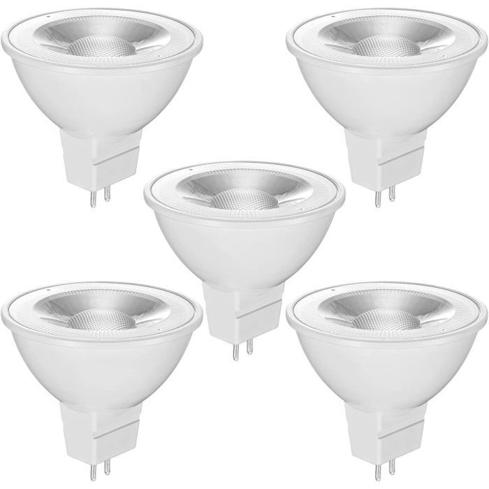 Lampadina LED - Lampadine LED - Faretto LED - GU5.3 MR16 12V - 5W - Bianco caldo 3000K - 500LM - 5 pezzi