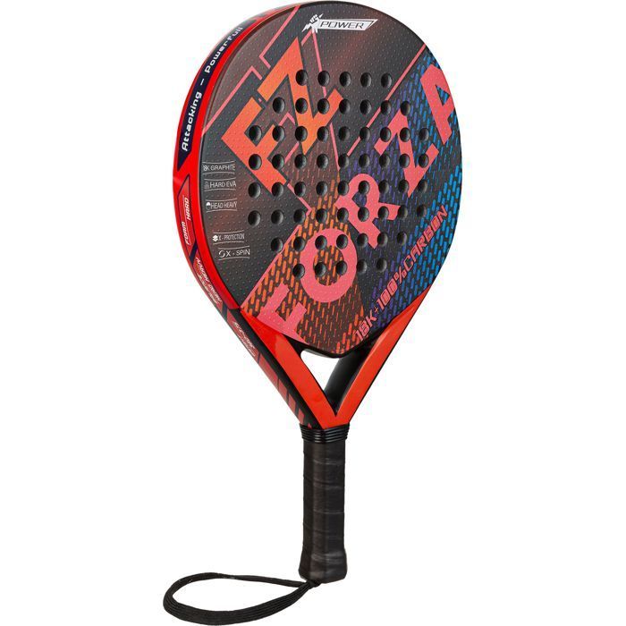 Padel racket - FZ FORZA - Brace Spin - 18K woven graphite - 3D printed surface - Soft EVA foam - Diamond shape - Black
