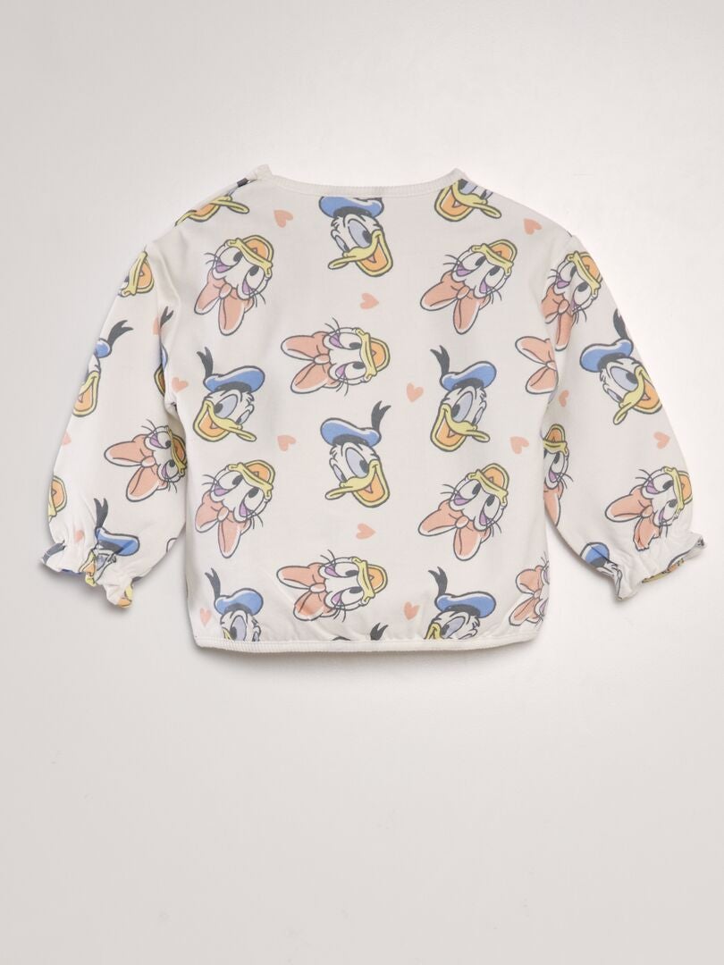 Disney-sweatshirt met ruchesmouwen - WIT