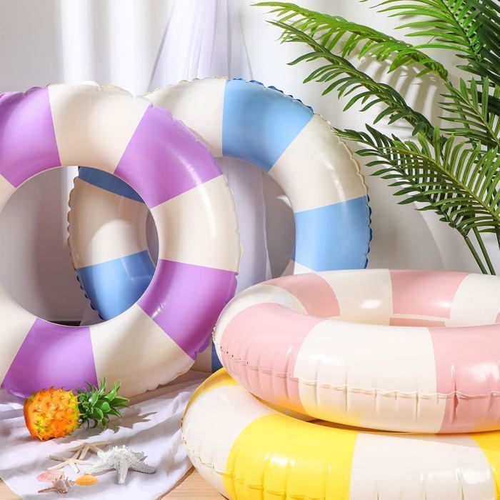 Opblaasbare zwemband voor volwassenen, zwemboei voor zwembadfeestjes - Binnendiameter 35 cm (geel)