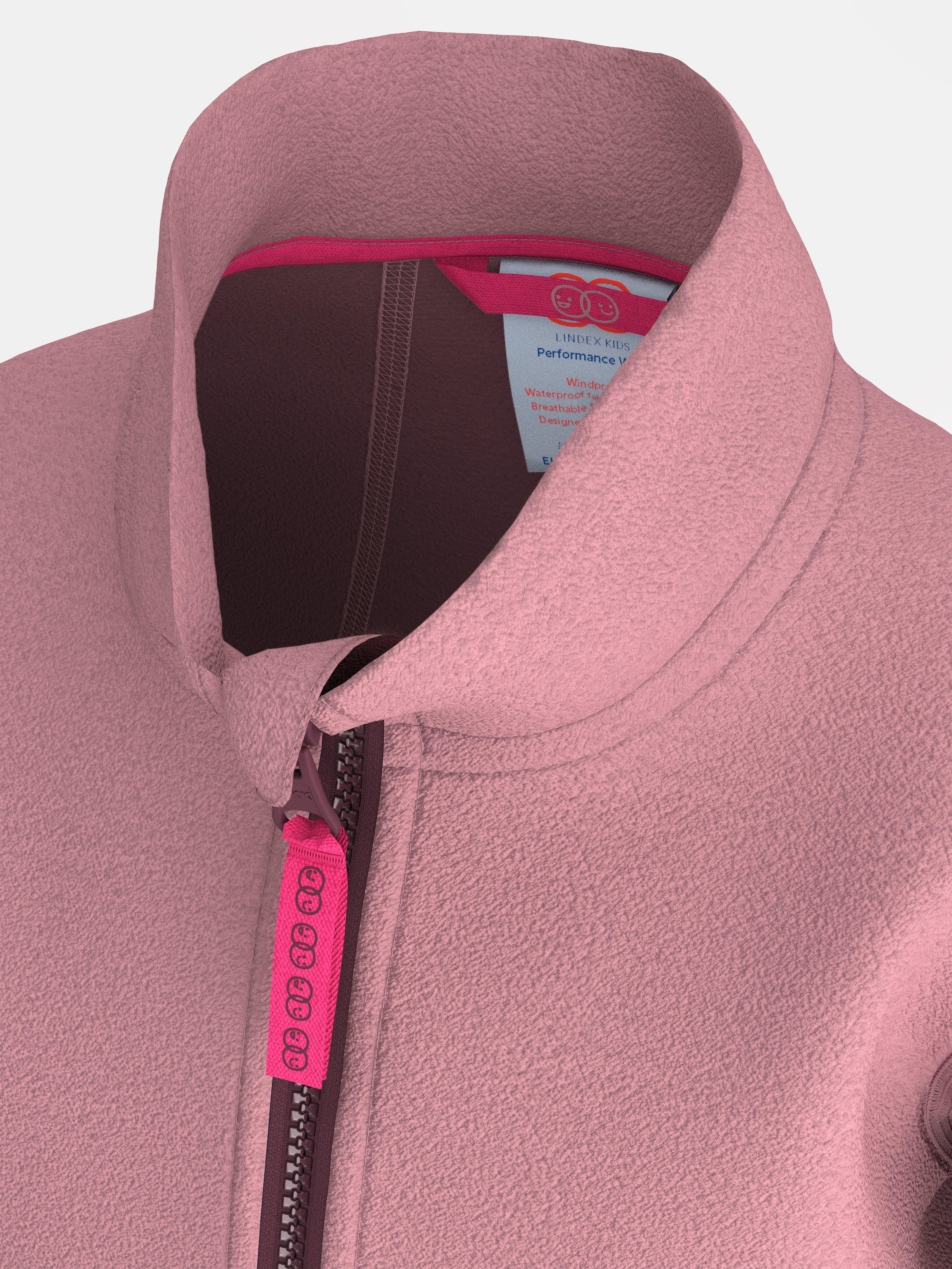 Vattentät vindfleecejacka – Kids Performance Wear Dusty Pink