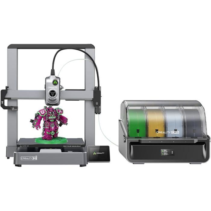 Creality Hi Combo 3D printer, multi-color, CFS, 500mm/s, 95% pre-assembled, XY Step-Servo motor, upgradeable