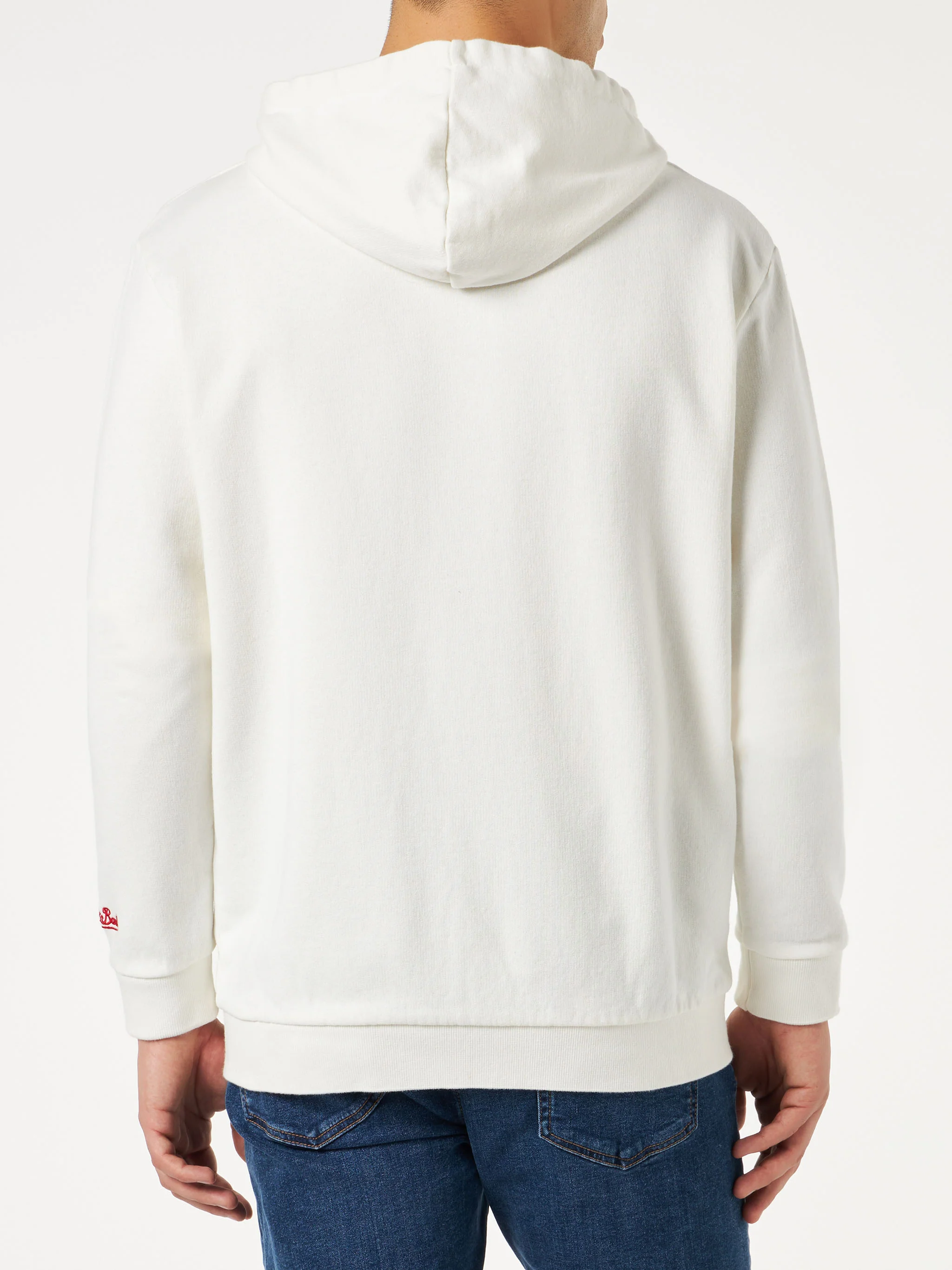 Herensweatshirt van katoen met patches en borduurwerk