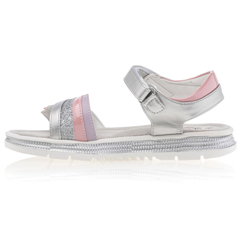 Graue Sandalen für Mädchen / Zehenfreie Schuhe