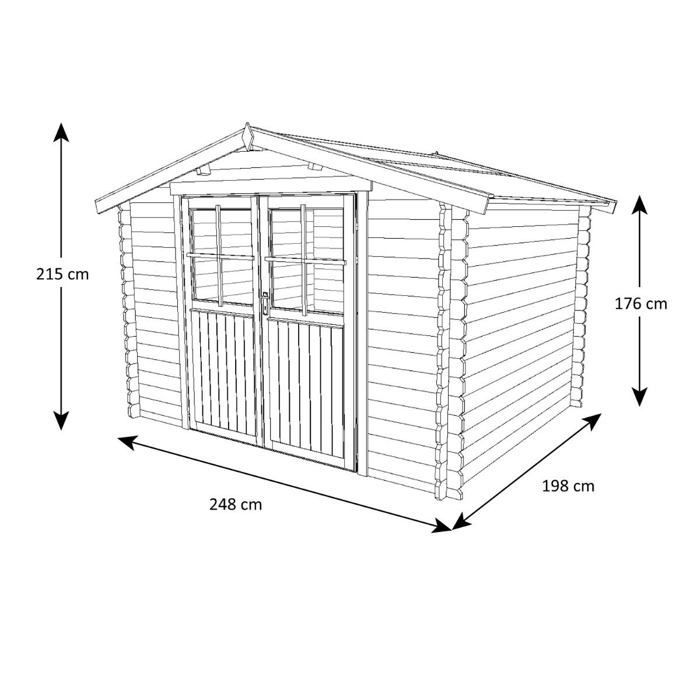 LETO 4.9 m2 premium quality brown autoclave-treated wooden garden shed.